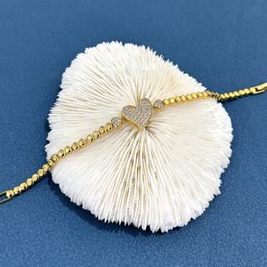 Jxx Pulsera de Oro al por Mayor para Mujer, Joyería de Latón Chapado en Oro de 24k, Pulsera de Zirconia para Mujer, Cadena de Reloj con Botón - Product Image 3