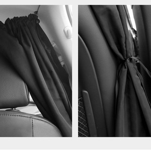 Cortina divisoria para interior de coche, hilo de primavera de tejido denso negro para filas delanteras y traseras, cortina de privacidad para parasol - Product Image 4