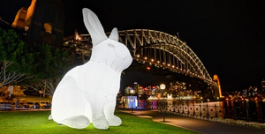 Dengan dekorasi Paskah LED Model binatang kelinci putih kustom kelinci raksasa tiup untuk promosi - Product Image 4