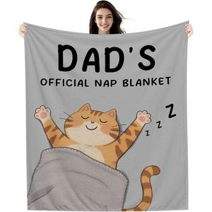 Gray Cat <b>Sleeping</b> Cartoon Nap Flannel <b>Blanket</b> Throw <b>Blanket</b> Nap <b>Blanket</b> Wholesale Machine Washable Fade Resistant - Product Image 6