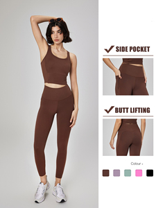 Vendita calda da donna Gym da corsa per allenamento Yoga <span class=keywords><strong>Leggings</strong></span> leggero alto elasticizzato per il sollevamento del sedere ad asciugatura rapida tasche per il Fitness delle ragazze - Product Image 6