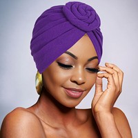 Turban personnalisé tendance avec logo, style indien, couleur unie, prêt pour les fêtes et la plage, ajustement réglable