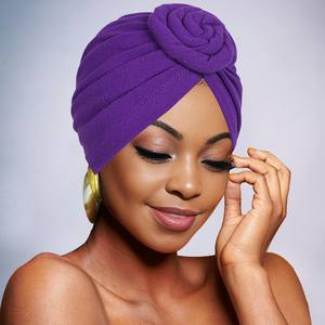 Mode personnalisé grand Turban <span class=keywords><strong>Bonnet</strong></span> avec Wrap Logo Design Style indien couleur unie fête et plage prêt ajustement réglable - Product Image 3