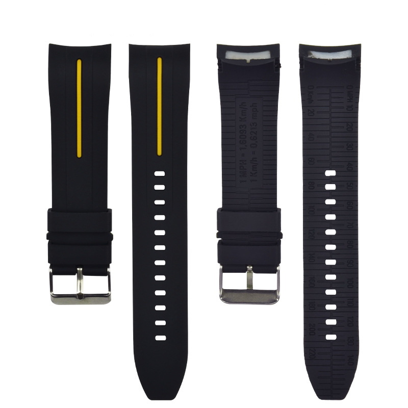 Black with yellow line