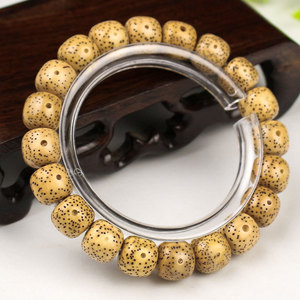 Bodhi Seed <b>Bracelet</b> Chicken Fat Yellow Beads Single Strand High Density Buddhism Jewelry Unisex Everyday Wear - Product Image 3