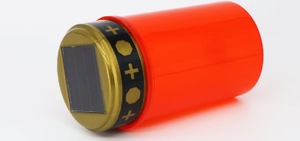 <span class=keywords><strong>Bougie</strong></span> LED solaire extérieure en plastique rouge, résistante au vent et à l'eau, <span class=keywords><strong>pour</strong></span> cimetière, vente en gros - Product Image 5