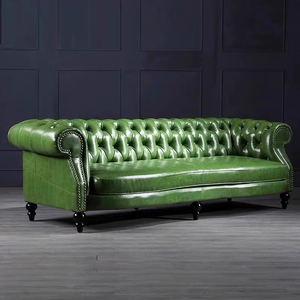 Klasik Chesterfield deri kanepe-Nailhead Trim ile Vintage püsküllü koltuk ve kanepe - Product Image 5