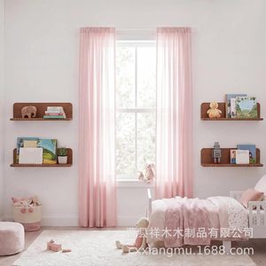 Wooden Wall Mounted <b>Shelf</b> Simple Children Room Toy Storage <b>Rack</b> Solid Wood Display <b>Rack</b> For Kids Bedroom Decoration - Product Image 1