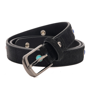 Ceinture en cuir pleine fleur de chameau personnalisée pour femme, tendance, polyvalente, rétro, haut de gamme, avec boucle et rivets neutres, fabriquée sur mesure - Product Image 2