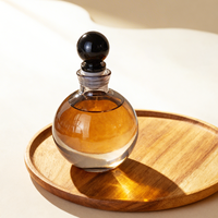 Bouteille diffuseur de parfum ronde personnalisée en gros 150 ml avec bouchon en liège, mini vase créatif en verre avec perles, bouteille à messages vintage