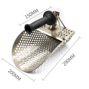 Wansheng Pelle à sable en acier inoxydable 11 1/2 pouces avec manche antidérapant, outil pour la prospection d'or, la recherche de trésors et la prospection de la plage en extérieur - Product Image 2