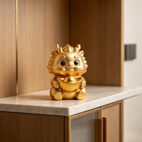 Figurine de dragon chinois en bronze personnalisée BZY tenant un lingot d'or, statue de créature mythique, décoration de richesse, vente en gros B2B