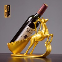 Kreatives Harz-Skulptur-Weinregal mit Hirschfigur, Stilvolle Wohnzimmer-TV-Ständer-Dekoration, Perfektes Einweihungsgeschenk