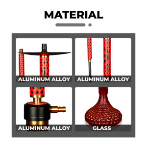 Juego de Shisha Personalizado de Fábrica al por Mayor, Shisha de Aleación de Aluminio de Tamaño Mediano de 58 cm, Juego de Hookahs para <span class=keywords><strong>Bar</strong></span> de Shisha - Product Image 6