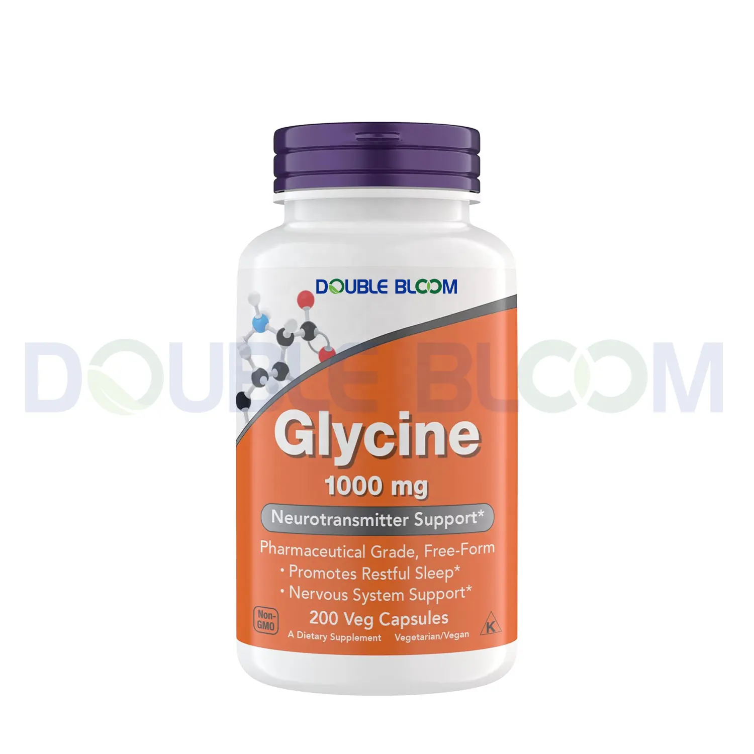 Thực phẩm glycine dạng tự do Dược phẩm hỗ trợ chất dẫn truyền thần kinh thúc đẩy giấc ngủ ngon thuần chay Kosher viên nang chay