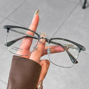 Montura de Gafas Cuadradas de Titanio con Media Montura para Hombre Danyang M23-18, Montura Ligera para Gafas de Miopía para Negocios - Product Image 3