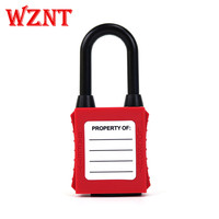 NT-A38PD Cadenas de sécurité à clé 38 mm en ABS, couleur OEM, anti-poussière, certifié CE, avec anse en plastique non conductrice et alliage de zinc