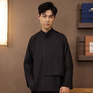 Uniforme de service hivernal pour personnel de restaurant 25338-39, manches longues, pour café, hôtel, restauration rapide, équipe, <span class=keywords><strong>tenue</strong></span> de <span class=keywords><strong>travail</strong></span> propre et confortable - Product Image 3