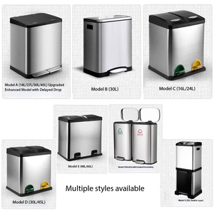 Nhà văn phòng nhà bếp thép không gỉ đạp tái chế chất thải Thùng 30L/45L Công suất mềm đóng cửa rác Thùng rác có thể 2-3 ngăn - Product Image 6