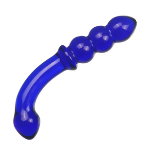 Dildo <span class=keywords><strong>in</strong></span> Vetro Curvo a Doppia Estremità, Plug Anale con Perline per Stimolazione del Punto G Unisex - Sex Factory - Product Image 5