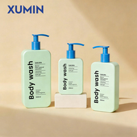 Bouteilles de shampoing en plastique PE rondes et carrées de 250 ml, 350 ml, 500 ml, couleur personnalisée, vides, pour gel douche et après-shampoing