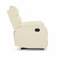 Fauteuil inclinable manuel moderne en similicuir PU avec levier latéral, dossier haut rembourré, structure en bois pour salon