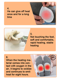 Chauffe-pieds personnalisés en forme d'inserts de chaussures, chauffe-orteils longue durée, sûrs, naturels, inodores et activés par l'air - Product Image 5