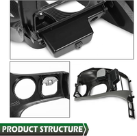 Kit de façade de tableau de bord pour autoradio double DIN compatible avec Chevrolet Corvette C5 1997-2004 10407815 Fibre de carbone noire