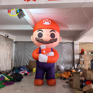 Украшение для вечеринки, красная одежда, надувная мультяшная модель суперброс, надувная игра, талисман с воздуходувкой - Product Image 3