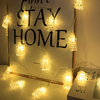 Lanterne de Ramadan et de l'Aïd alimentée par USB, lampe de palais, lampe à pétrole, guirlande lumineuse LED pour l'Aïd, éclairage de fête islamique