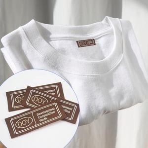 하이 퀄리티 의류 라벨 도매 끝 접기 사용자 정의 이름 브랜드 로고 의류를위한 다채로운 짠 태그 - Product Image 2