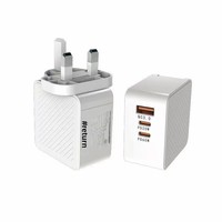 Chargeur rapide multi-ports GaN 65W à nitride de gallium, best-seller transfrontalier, compatibilité tension 5V-20V, garantie 4 ans