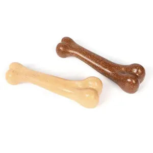 Прочная резина для чистки зубов + деревянные чипсы, интерактивные игрушки для жевания собак