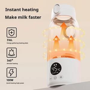 Vaso Calentador de Leche Portátil Inalámbrico para Bebés, Mantiene la Temperatura Constante, Calentador de Agua Portátil, Calentador de Leche Pequeño para el Hogar - Product Image 3