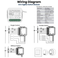 Interrupteur intelligent Zigbee KEMEK avec 1, 2, 3 ou 4 boutons pour la domotique, module d'interrupteur intelligent Tuya Smart Life