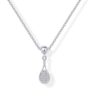 Collier pendentif raquette de badminton délicat pour femme, en acier inoxydable plaqué, mini-breloque sportive - Product Image 3