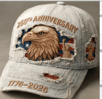 Gorra de Béisbol de 6 Paneles con Estampado Digital del 250 Aniversario de EE. UU., Bordado 3D, Visera Unisex, Personalizada, Estilo Urbano Informal, 100% Poliéster