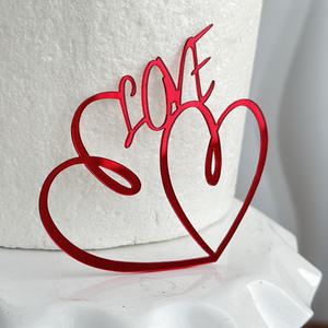 Ychon Acrylique Décorations De <span class=keywords><strong>Gâteau</strong></span> <span class=keywords><strong>Simple</strong></span> Amour Miroir Acrylique Cupcake Toppers Coeur Forme <span class=keywords><strong>Gâteau</strong></span> Picks pour La Saint Valentin - Product Image 5
