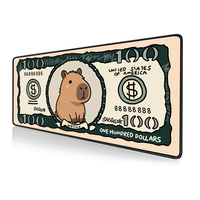 Alfombrilla de Ratón Antideslizante de Goma con Diseño de Capibara y 100 Dólares, Novedosa y Divertida Decoración de Oficina con Temática de Prosperidad, en Stock