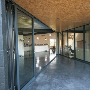 <span class=keywords><strong>Porte</strong></span> scorrevoli in <span class=keywords><strong>vetro</strong></span> in alluminio aperte per ruotare 4 ali con alta qualità - Product Image 4