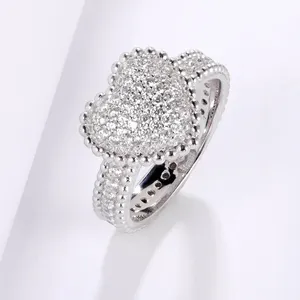 Fashion silver jewelry love for ever ring sterling silver cubic zirconia heart shape ring