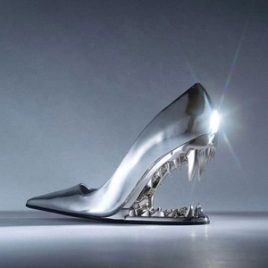 <span class=keywords><strong>Scarpe</strong></span> da Donna Stile Western <span class=keywords><strong>con</strong></span> <span class=keywords><strong>Tacco</strong></span> a Forma di Denti di Tigre Colore Oro e <span class=keywords><strong>Argento</strong></span> Slip-on Design Stravagante alla Moda per l'Estate - Product Image 3