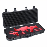 Valise rigide longue en plastique, étanche IP67, antichoc, pour équipement de chasse et de survie en extérieur, avec roues et mousse, vente en gros usine