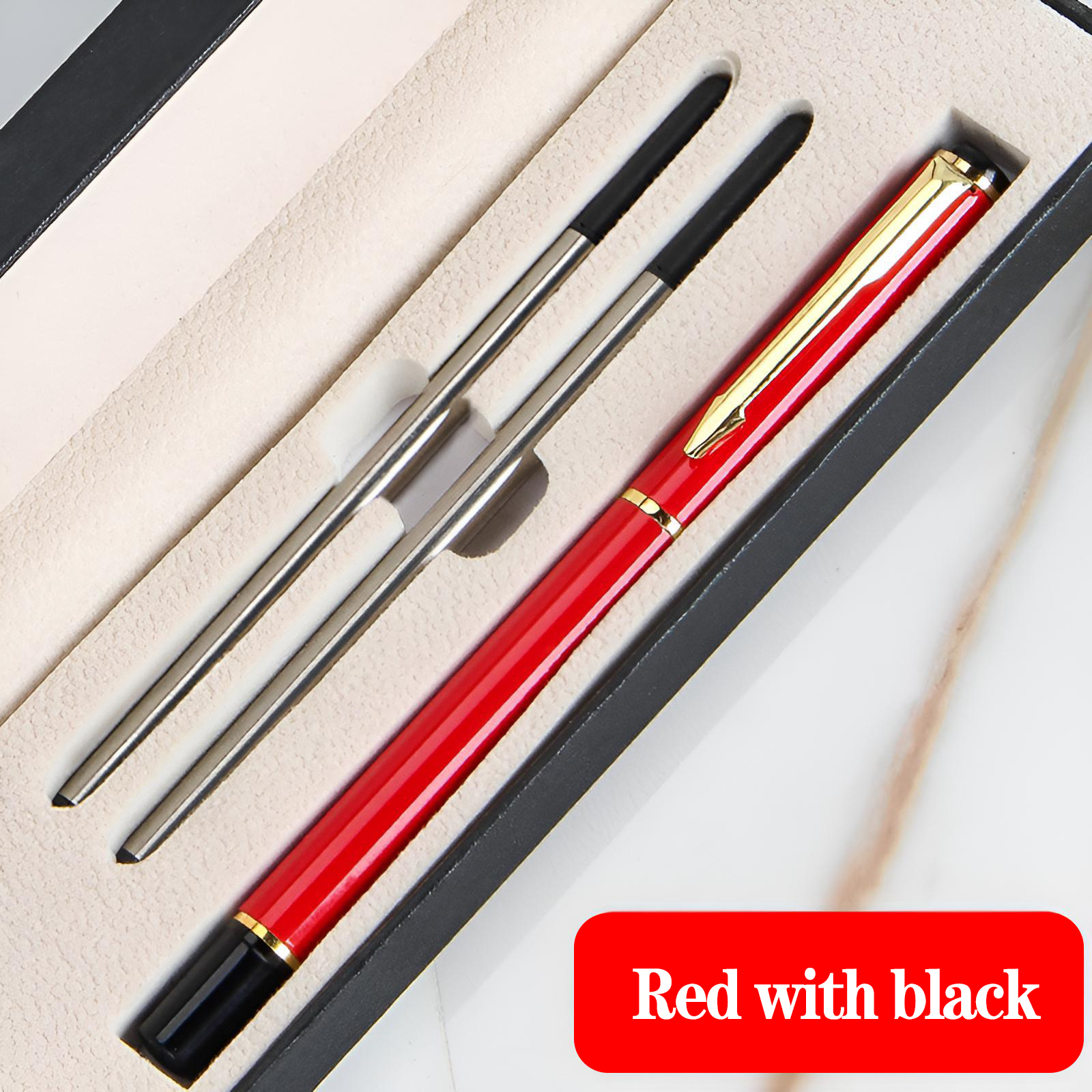 Red with black