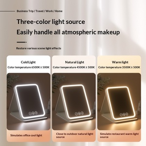 <span class=keywords><strong>Miroir</strong></span> de Maquillage LED 1x Portable Pliable avec Lampe, Logo/Design Personnalisé, Éclairage de Bureau pour Dortoir et Bureau - Product Image 4
