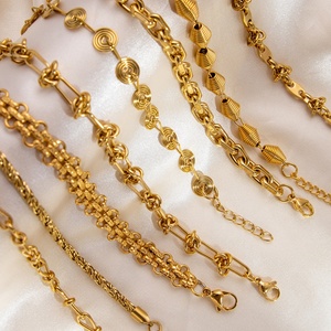 Fried Dough Twists <b>Charm</b> Bracelet Stainless Steel Electroplated 18K Gold High-grade Summer Women's Trendy Colorfast Ins Jewelry - Product Image 2