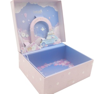 Custom logo printing 3D paper cardboard wedding favor gift packaging box