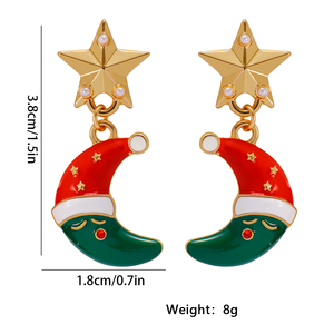 <strong>Brand</strong> Earrings Custom Earring Hooks Star Moon Design Womens Accessories Fashion <strong>Jewelry</strong> OEM Service for Holiday Party <strong>Supply</strong> - Product Image 2
