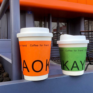 Customized Wholesale <b>Disposable</b> 12oz 16oz 20oz Thickened Double-wall Paper <b>Cup</b> to Take Away Hot Coffee Milk Tea Paper <b>Cup</b> - Product Image 2