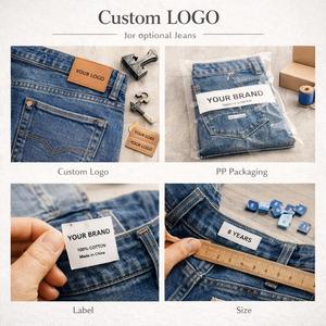 جينز للأولاد بتصميم مخصص وشعار خاص، ملابس أطفال صيفية وخريفية، أنماط فضفاضة ومتعددة الاستخدامات، بناطيل جينز للأطفال - Product Image 5